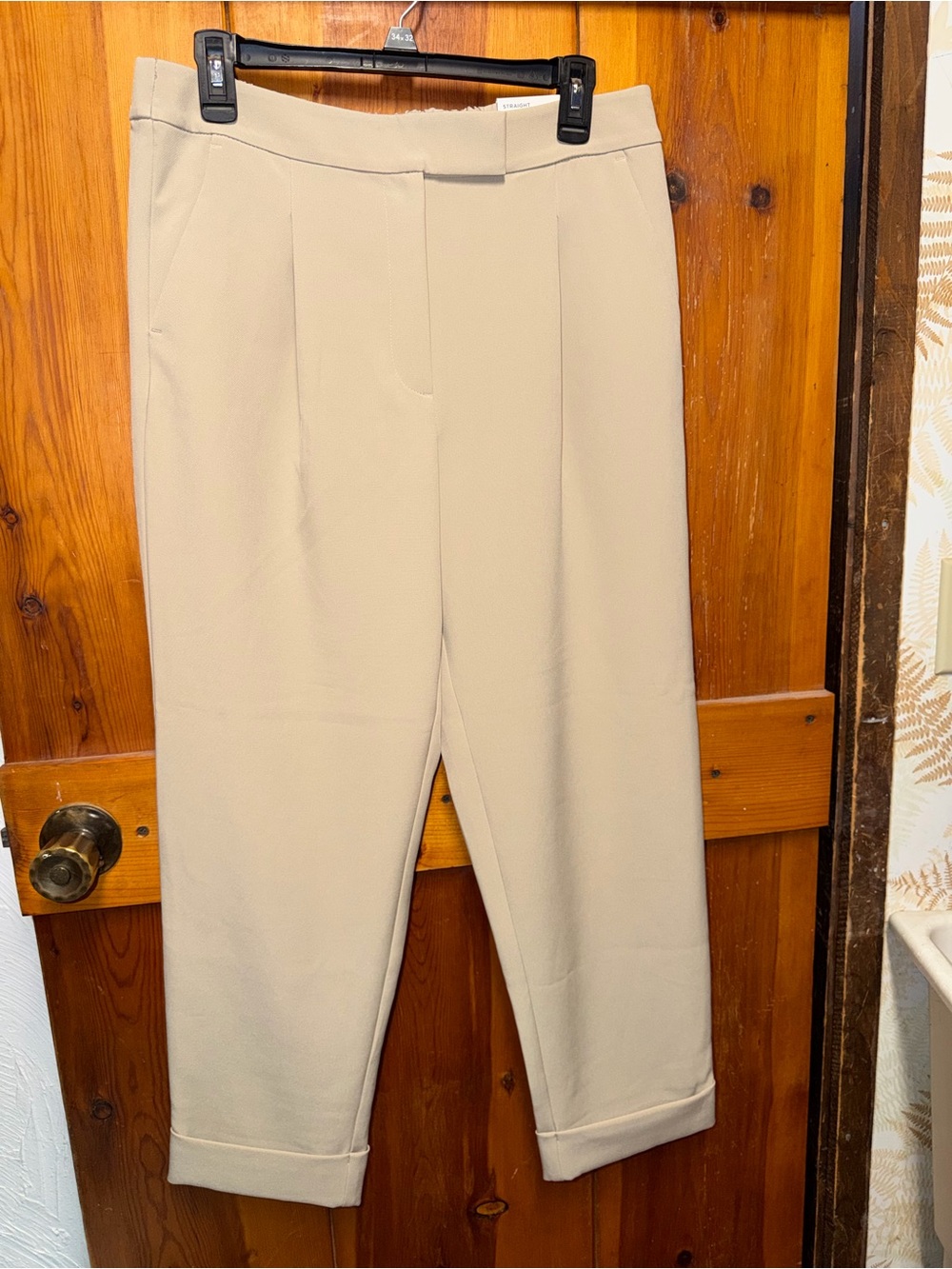 Women's Tailored Cream Ankle Pants